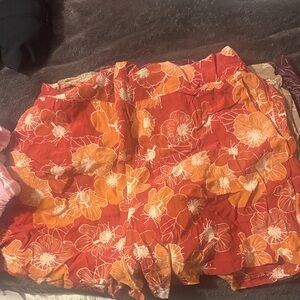 Floral Orange Women's Shorts